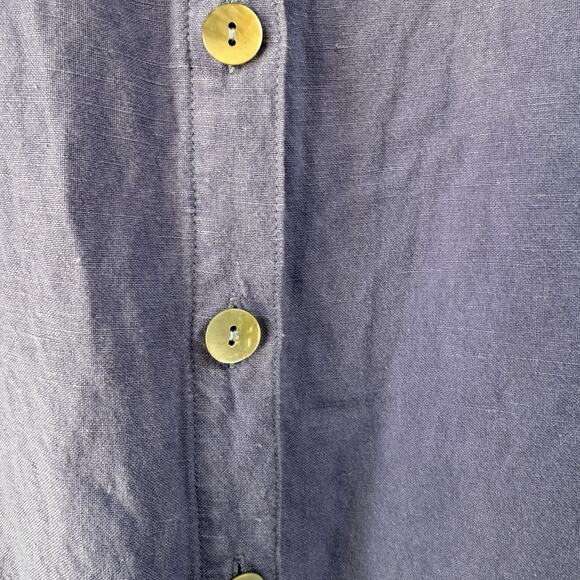 Soft Surroundings Linen Womens Medium Button Up Shirt Buttons Tunic Lagenlook - Picture 3 of 8